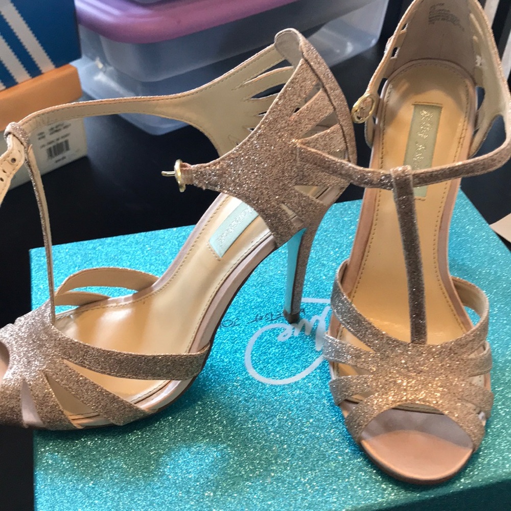Gold sparkle shoes